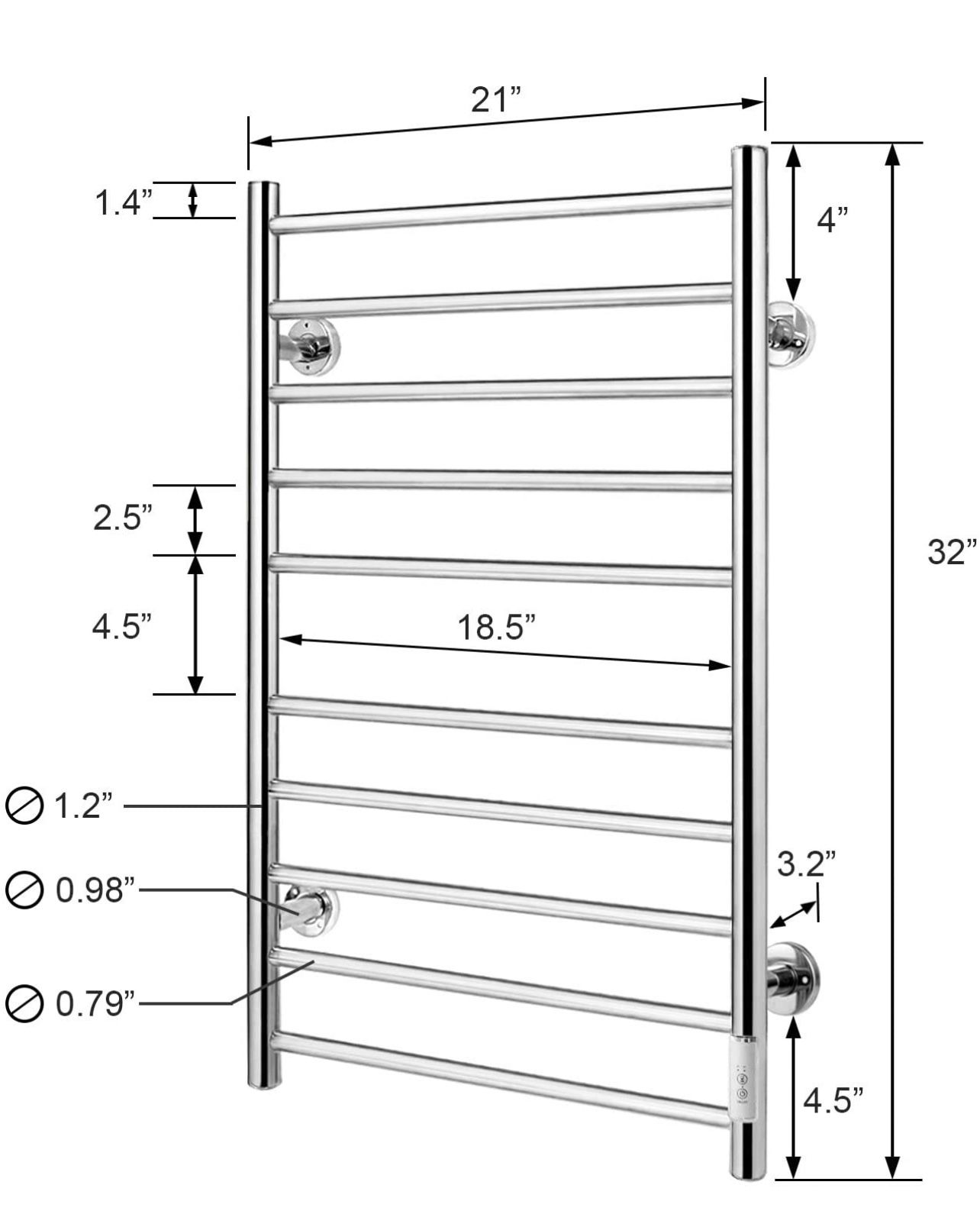 New In Box Towel Warmer Wall Mounted Heated Towel Racks - photo 4