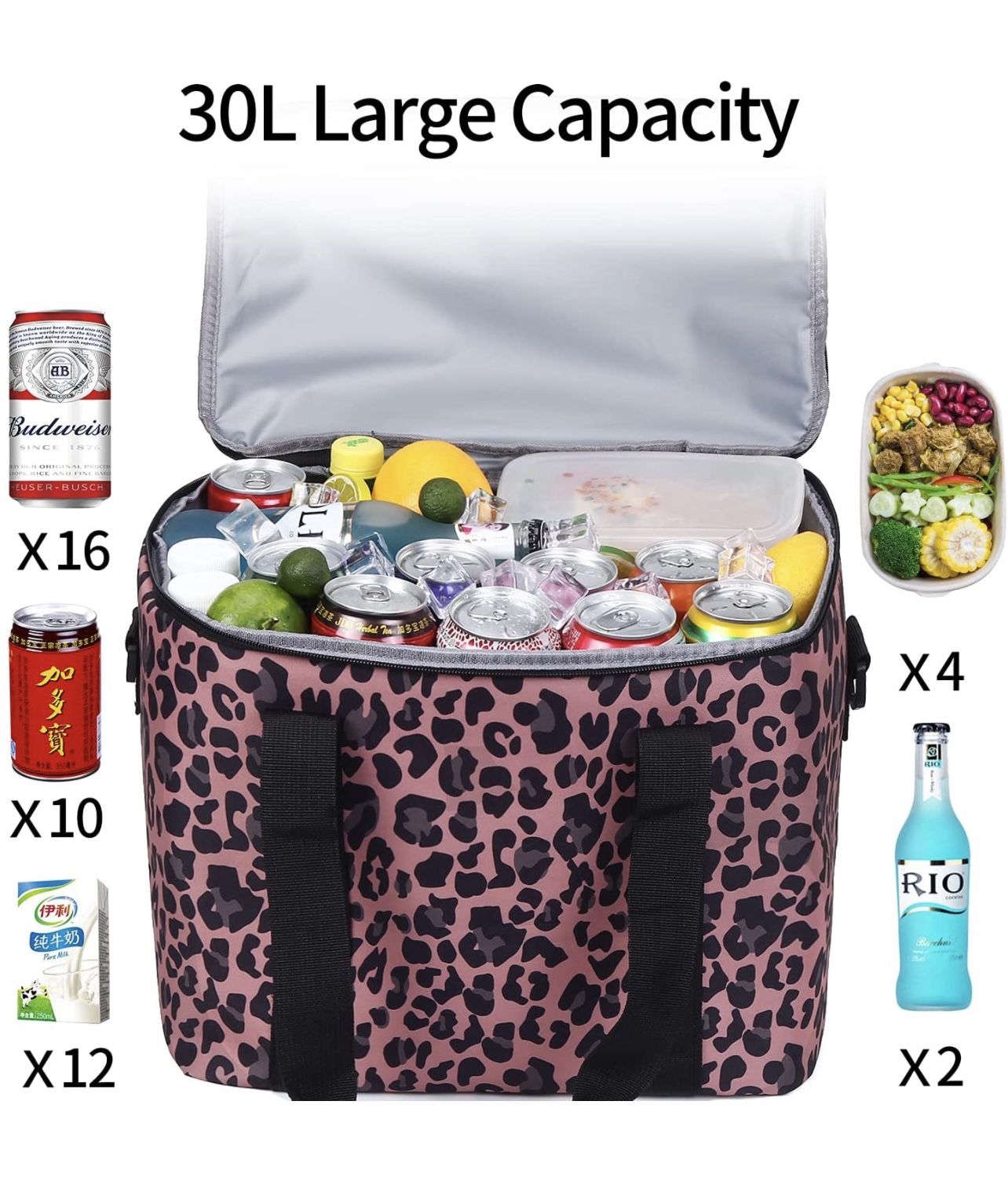 Leopard Lunch Cooler Bag - Large Insulated Lunch Box - photo 2