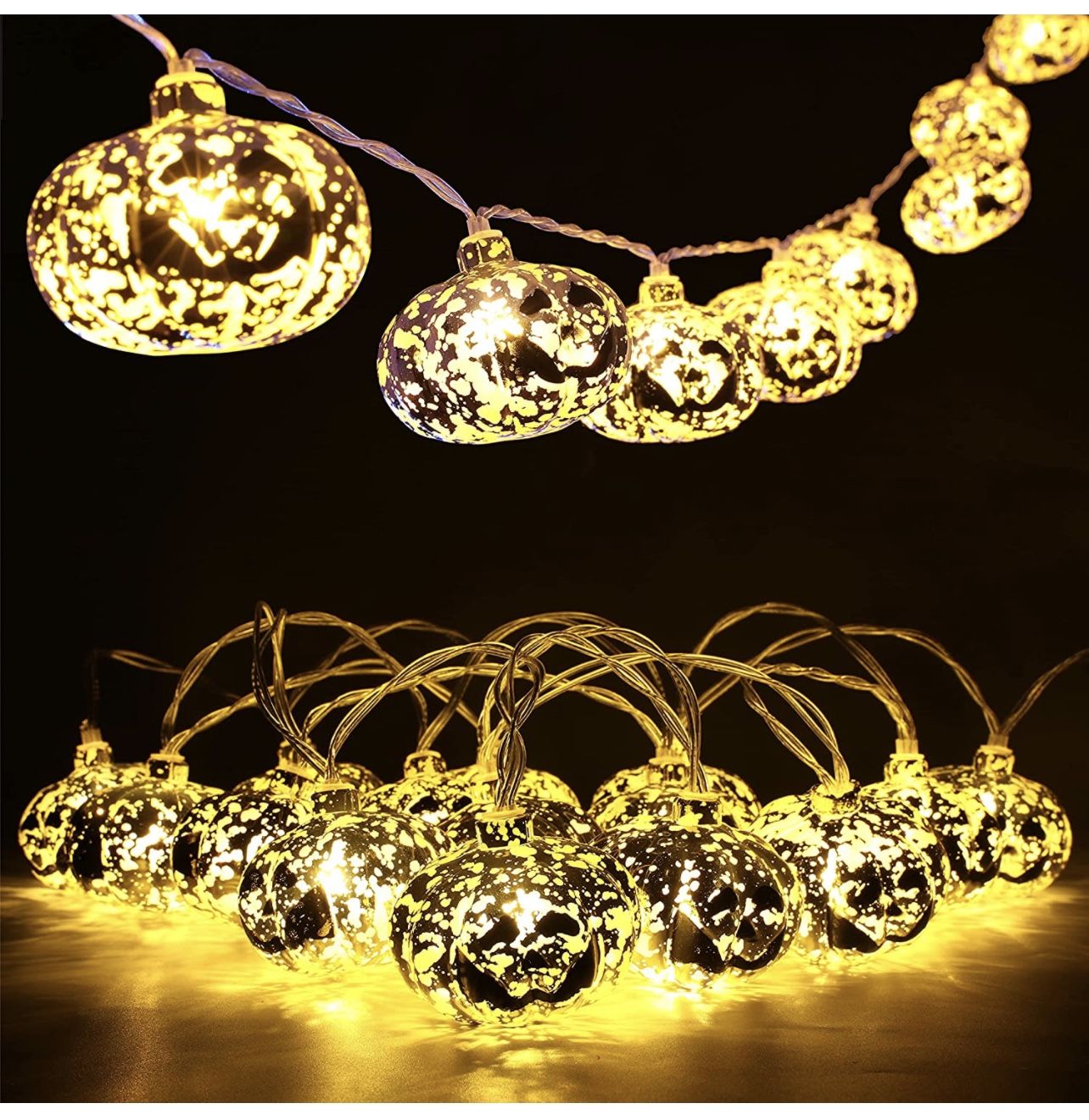 20 LED Pumpkin Lights Halloween Decorations - photo 2