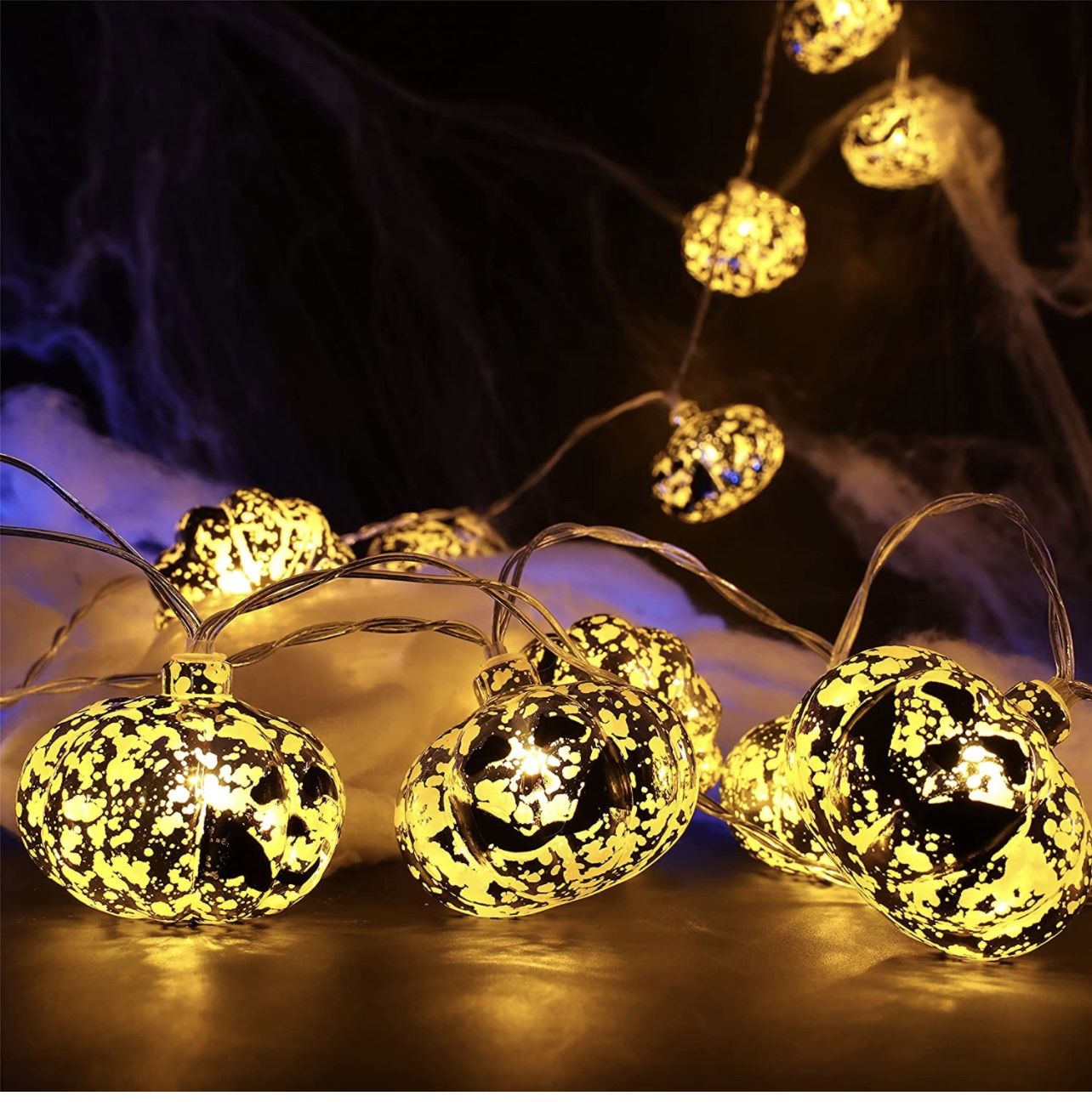 20 LED Pumpkin Lights Halloween Decorations - photo 3