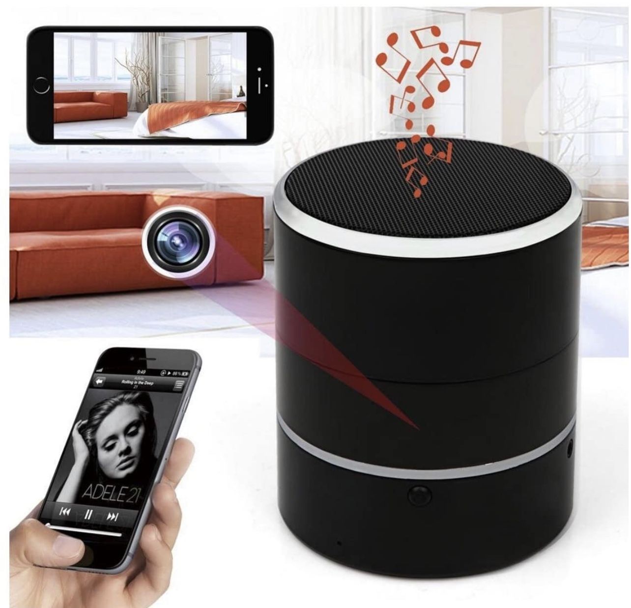 Hidden Camera Bluetooth Speaker 1080P HD WiFi Spy Cam - photo 4