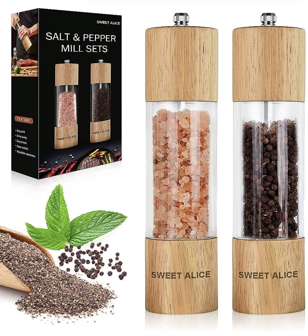 Salt and Pepper Grinder Set of 2