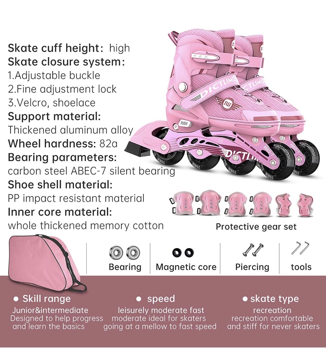 New In Box Inline Roller Skates For Girls (12C -1Y US) - photo 3