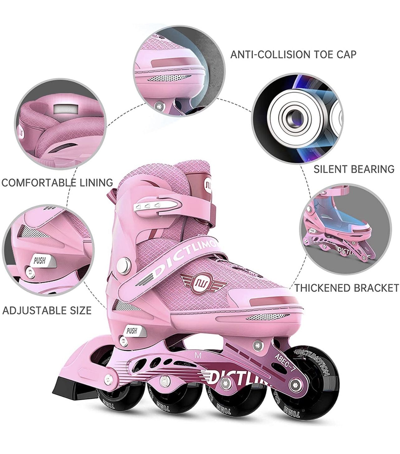 New In Box Inline Roller Skates For Girls (12C -1Y US) - photo 4
