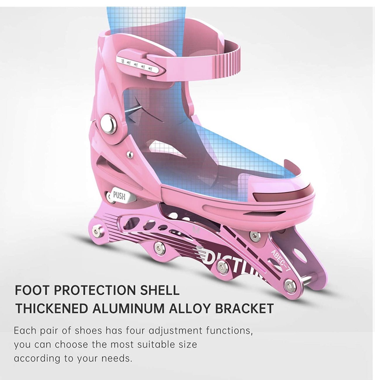 Girls Inline Skates with Light Up Wheels - Size Small - photo 2