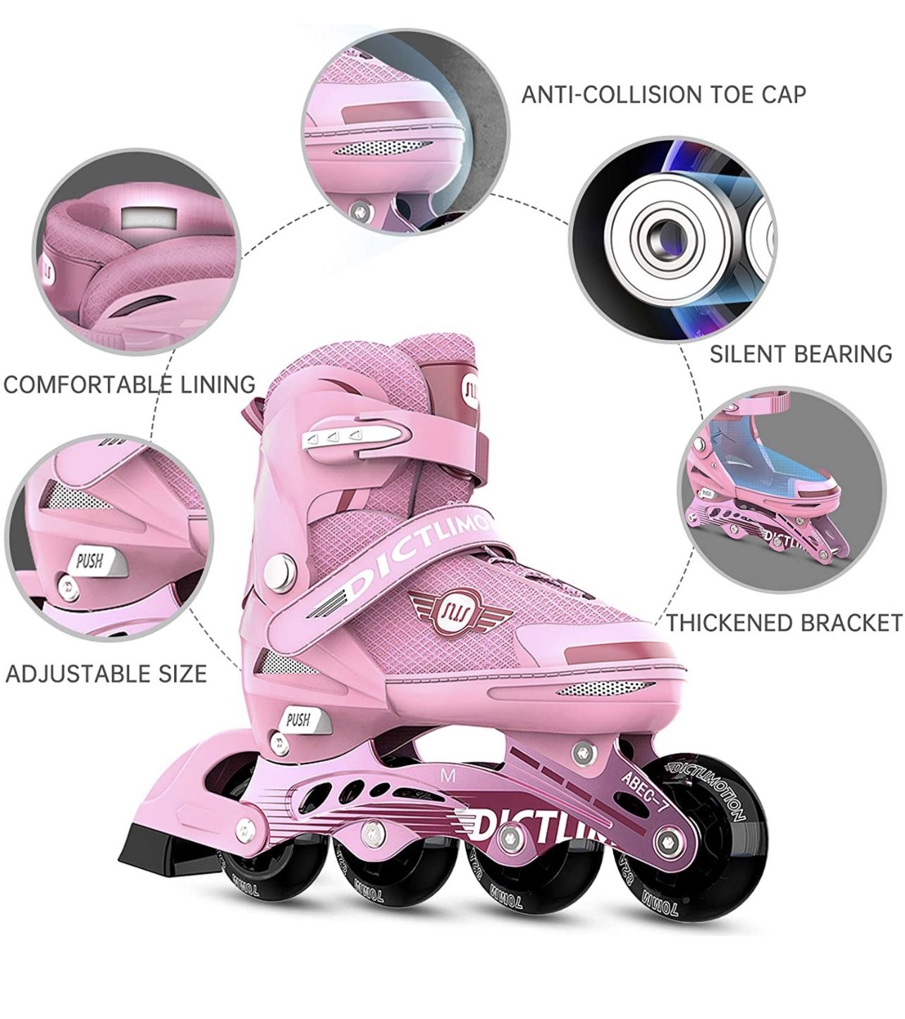 Girls Inline Skates with Light Up Wheels - Size Small - photo 3