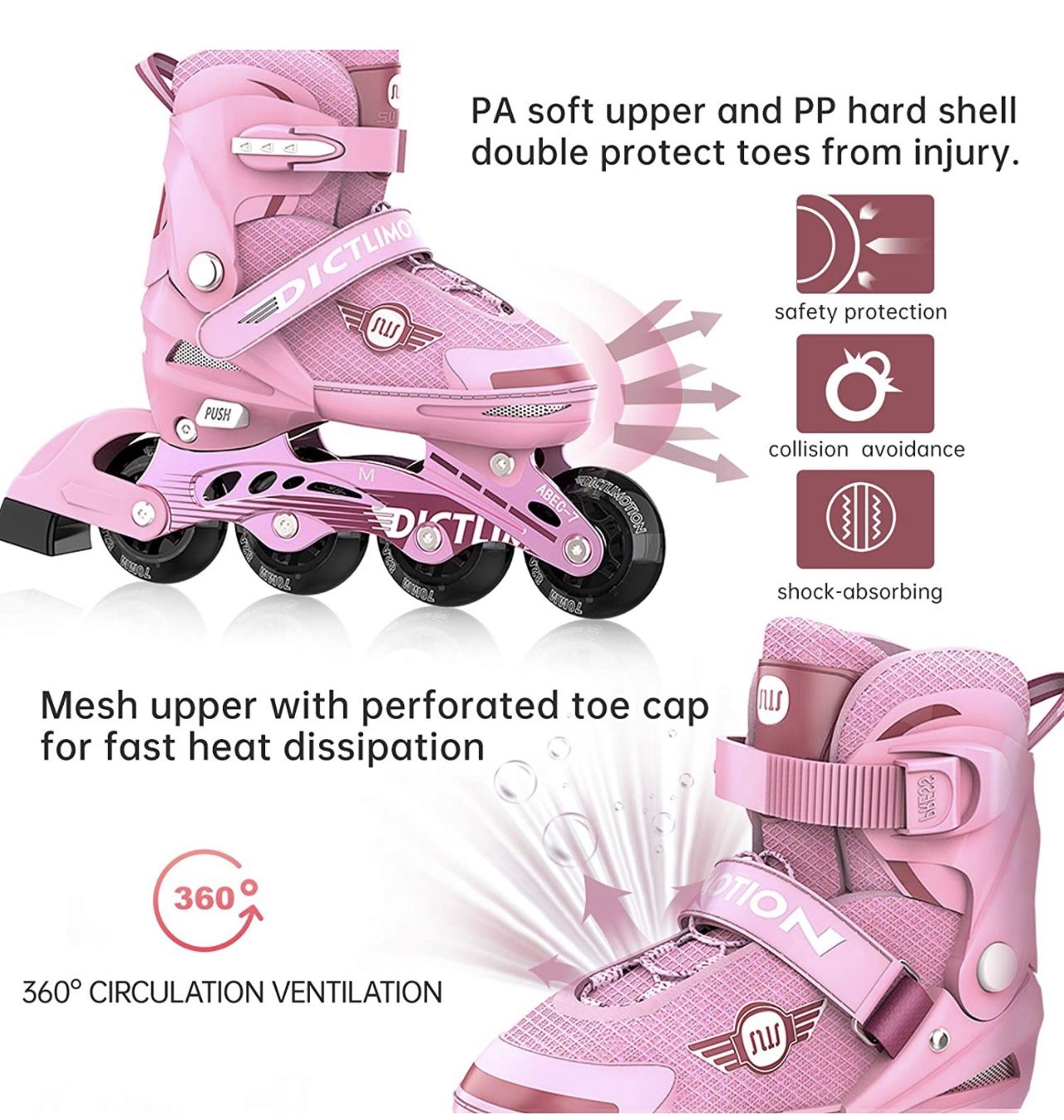 Girls Inline Skates with Light Up Wheels - Size Small - photo 4