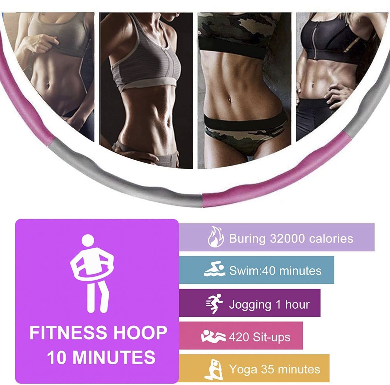 Weighted Hula Hoop with Resistance Bands - Detachable - photo 4