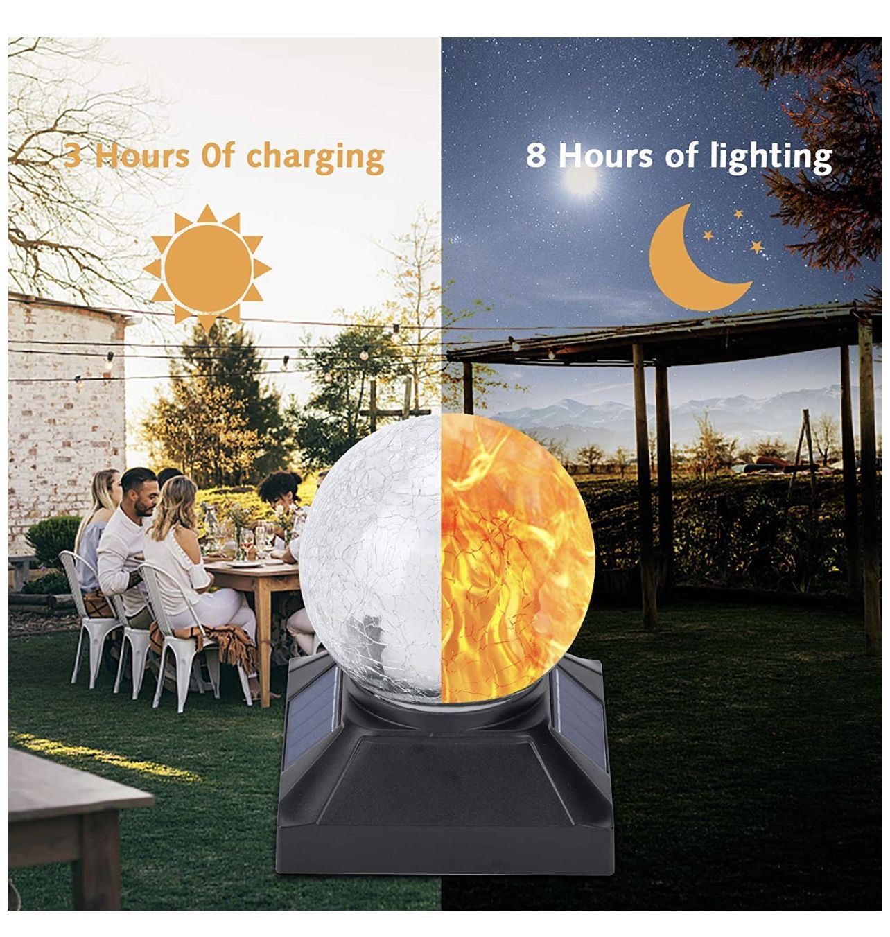 New Solar Post Cap Flickering Flame Lights - 2 Pcs - photo 5