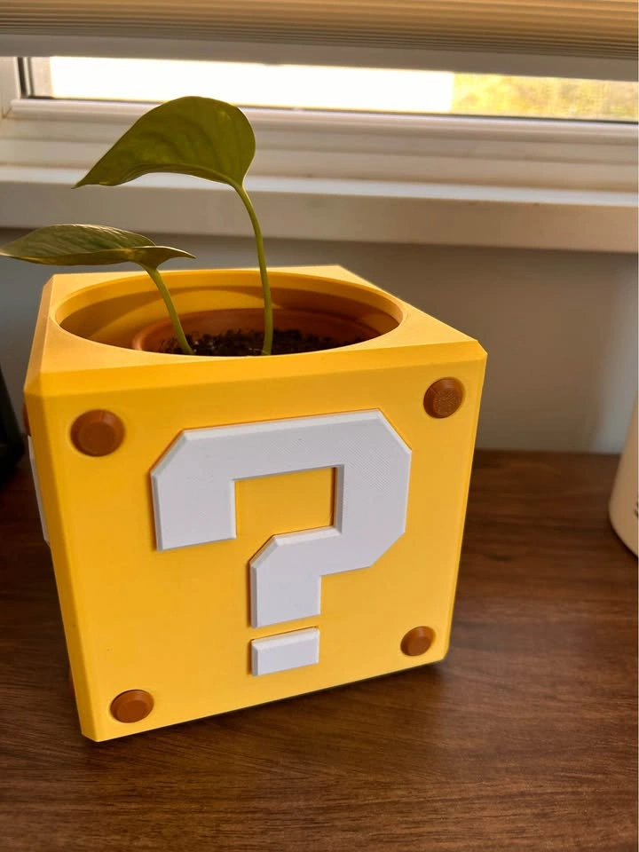 Mario Question Mark Planter with Plant - photo 2