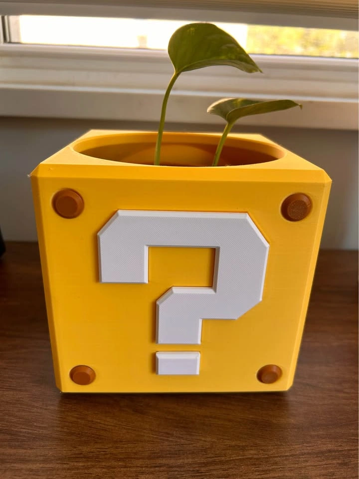 Mario Question Mark Planter with Plant - photo 4