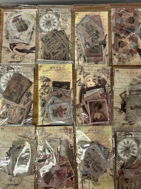 Vintage-Style Faux Stamps Paper Ephemera Pack - Junk Journal - photo 4