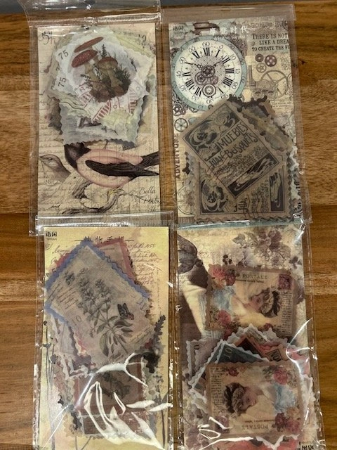 Vintage-Style Faux Stamps Paper Ephemera Pack - Junk Journal - photo 5
