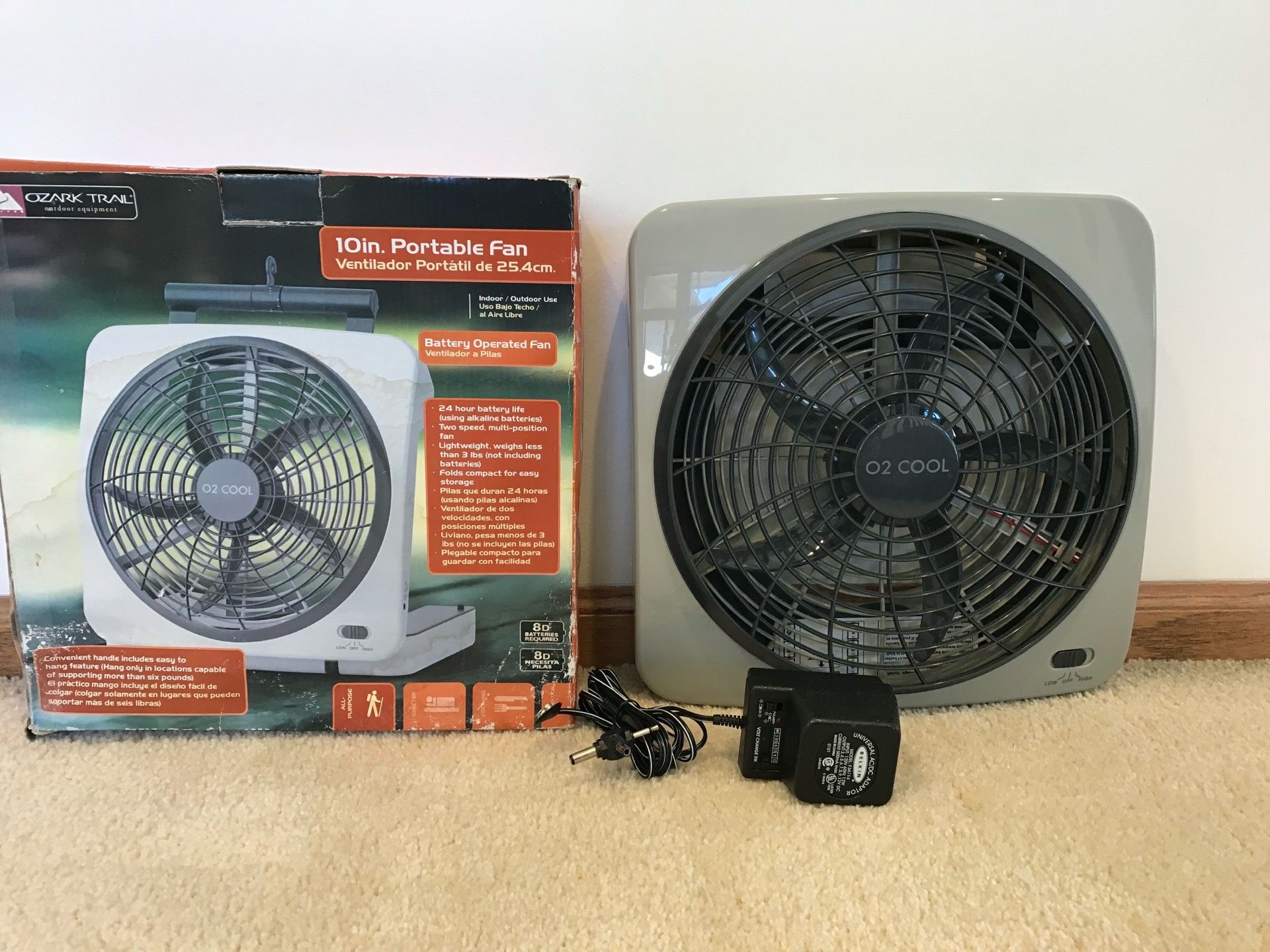 OZARK TRAIL 10 inch PORTABLE 2 SPEED FAN