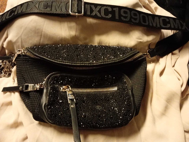 Steve Madden Black Gem Fanny Pack