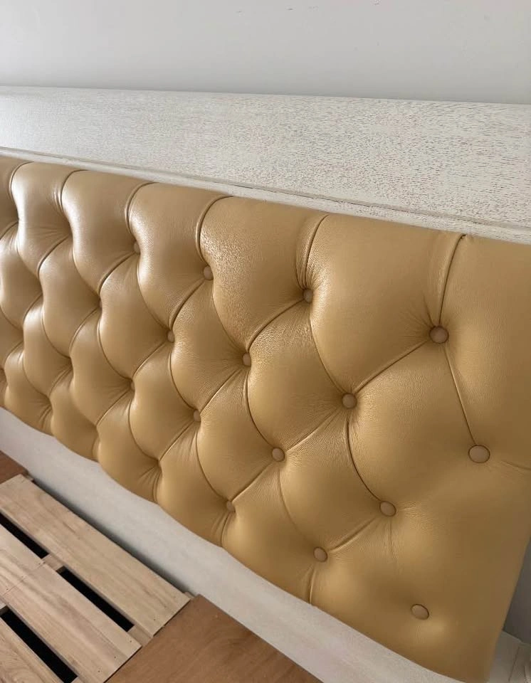 King size bed frame - Real leather headboard - photo 3