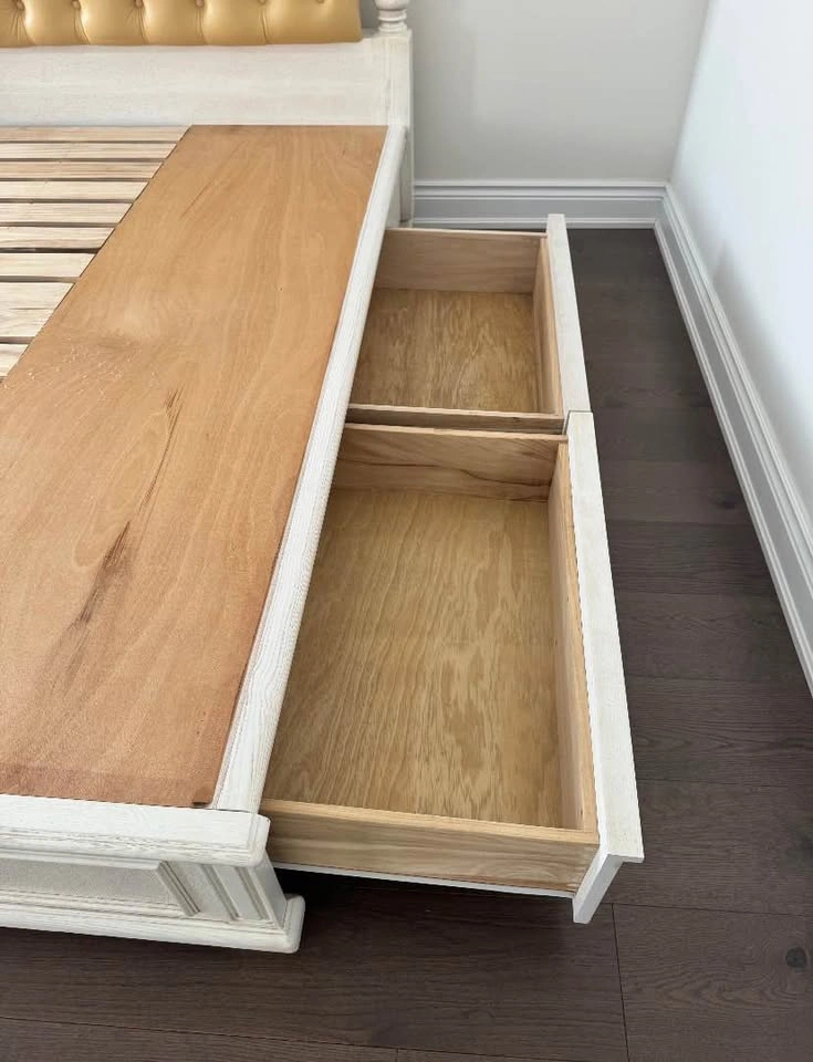 King size bed frame - Real leather headboard - photo 4