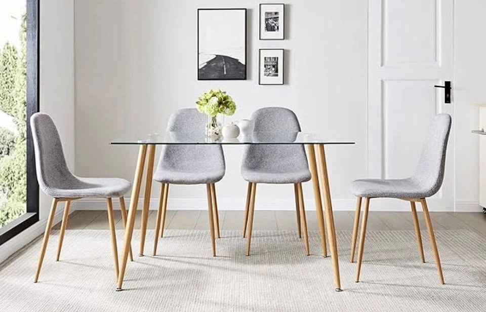 Bacyion Modern Glass Dining Table - 47.2”L x 27.5”W x 29.5”H