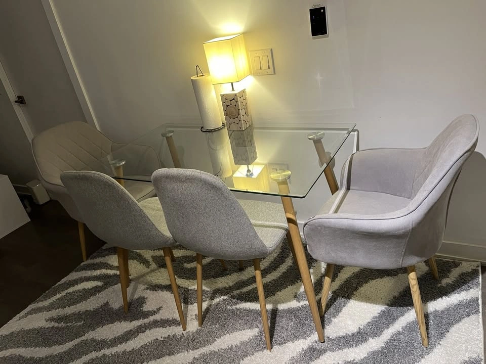 Bacyion Modern Glass Dining Table - 47.2”L x 27.5”W x 29.5”H - photo 4