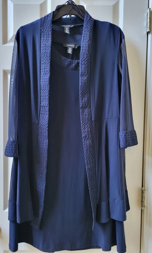 Women's 2-Piece Navy Dress & Jacket Set - Size 12 - photo 2