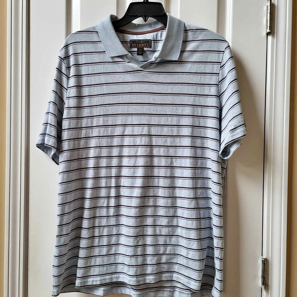 Jos A Bank Reserve Tailored Fit Striped Polo Shirt XL