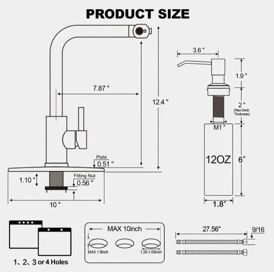AVSIILE Matte Black Touchless Kitchen Faucet w/ Sprayer & Soap D - photo 3