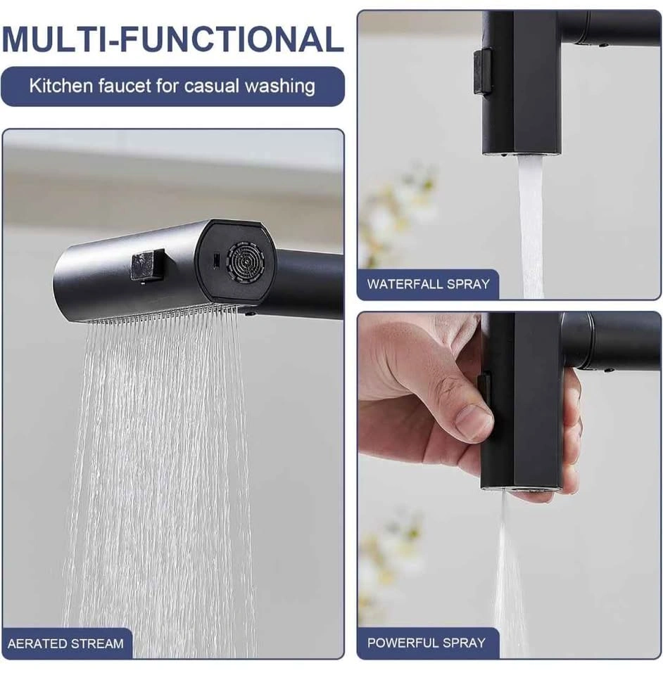 AVSIILE Matte Black Touchless Kitchen Faucet w/ Sprayer & Soap D - photo 5