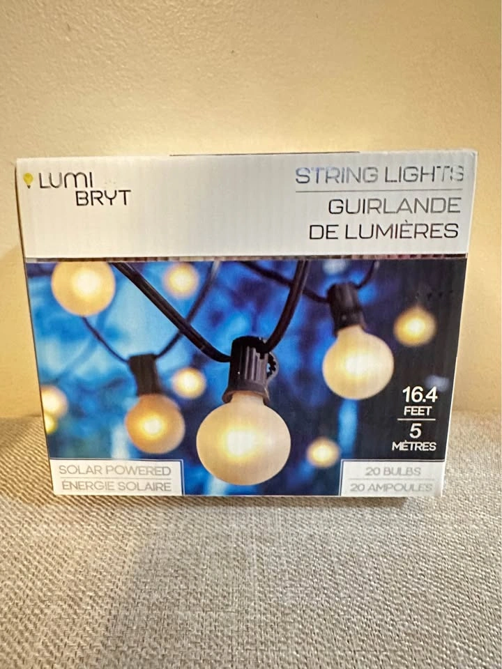 Lumi Bryt Solar Powered LED String Lights 20 Bulbs 16.4 Feet - photo 3