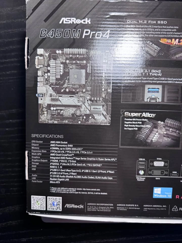 ASRock B450M Pro4 Motherboard - Brand New Sealed - photo 5