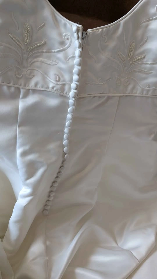 Embroidered Wedding Dress with Pearl Details - photo 3