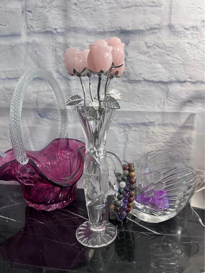 Rose Quartz Crystal Rose Flower - Mother's Day Gift - photo 2
