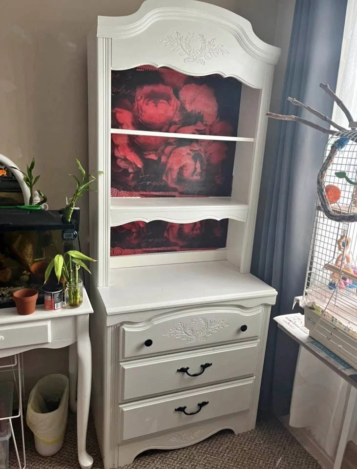 White Hutch with Drawers