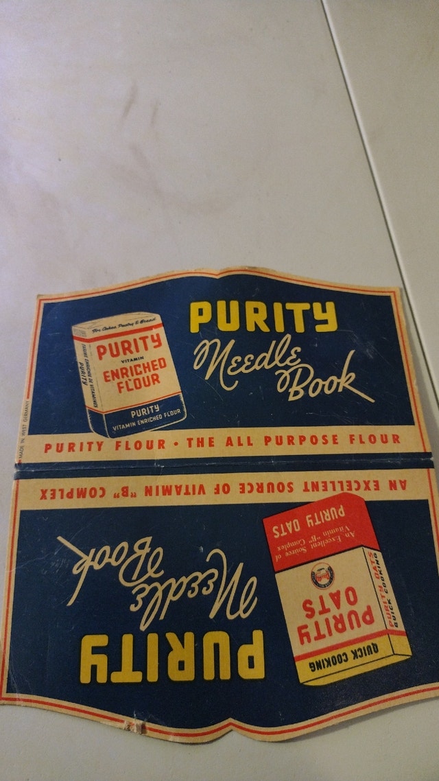 Vintage Purity Flour Needle Book - Approx. 1947