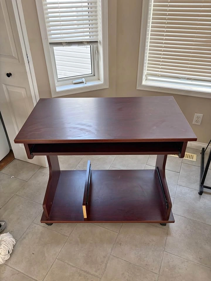 Dark oak office desk
