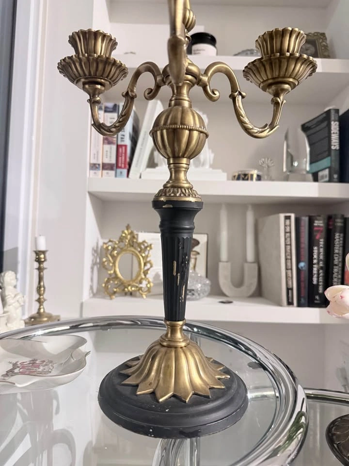 Vintage Brass Candlestick, 3 Arm Candle Holder - photo 3