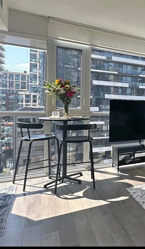 Black Bar Table + 2 Black Bar Stools