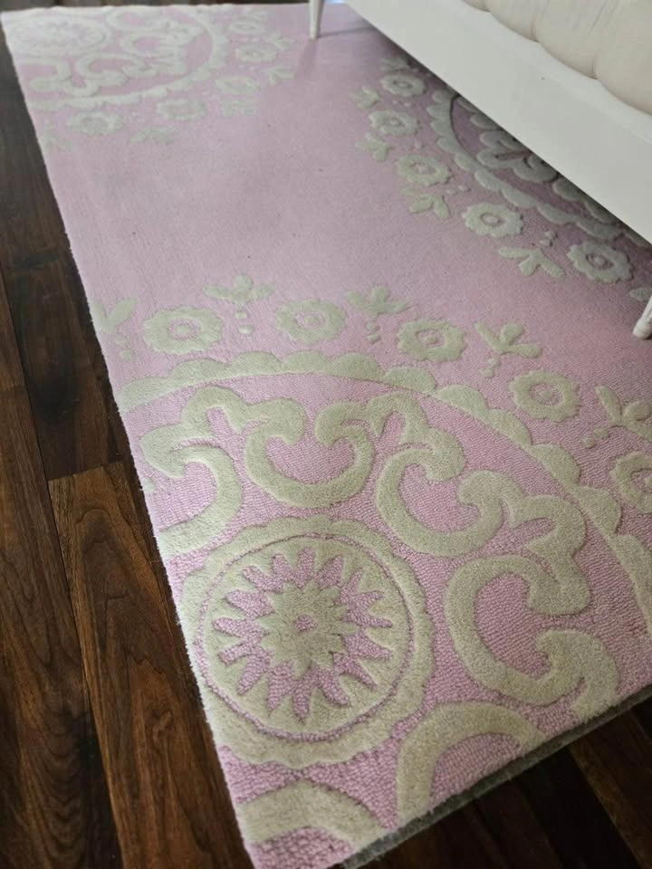 Pottery Barn Kids Pink Wool Rug - Large 8x10 Floral - photo 5