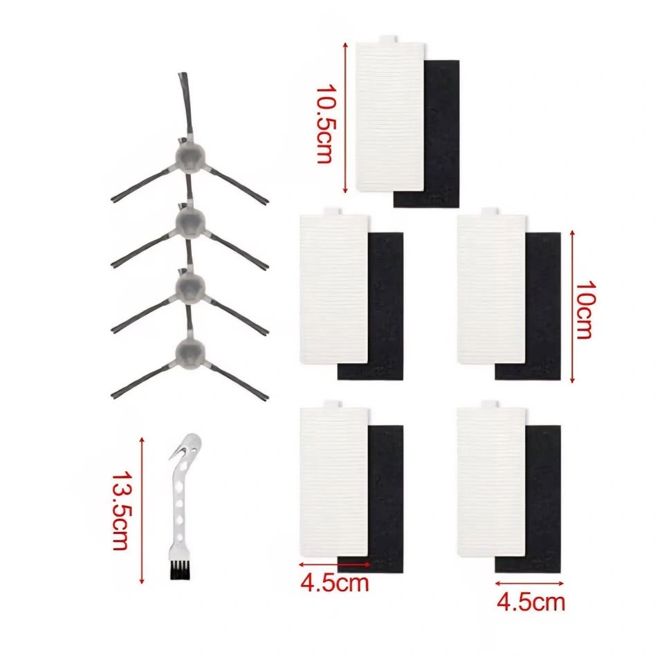 5pcs Filters & 4 Side Brushes for Lefant M1/M2 Pro Robot Vacuum - photo 2