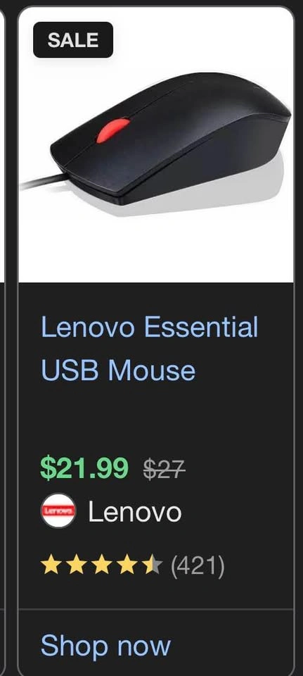 Brand New Lenovo USB Mouse (Retail $21.99) - photo 2