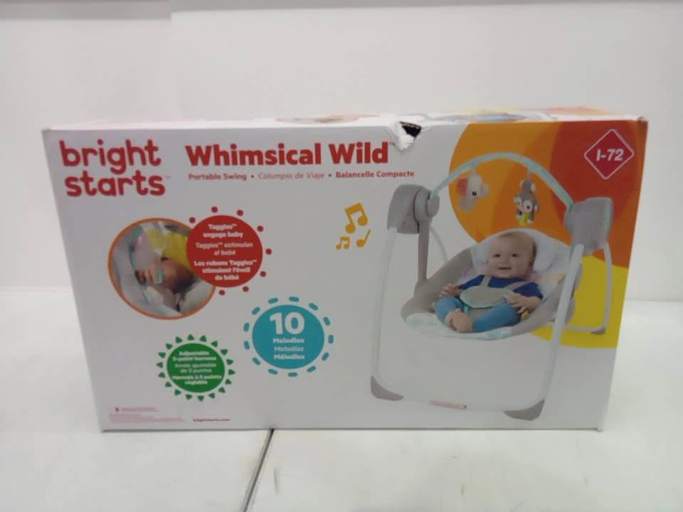 BRAND NEW BRIGHT STARTS WHIMSICAL WILD PORTABLE SWING - photo 2