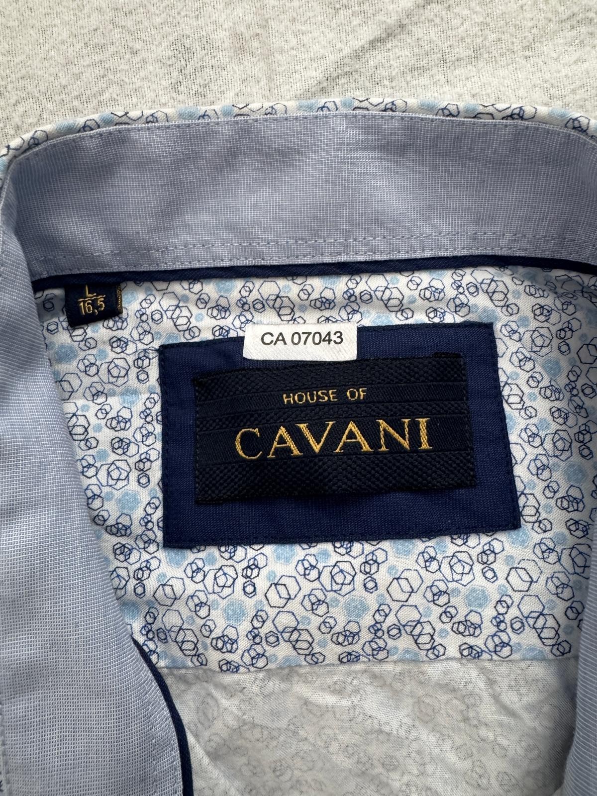 House of Cavani Men's Blue Pattern Dress Shirt Long Sleeve L - photo 2
