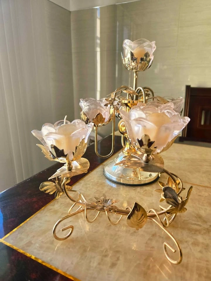 Aesthetic Candle Holder Centerpieces Pink Floral (Set or Single) - photo 3