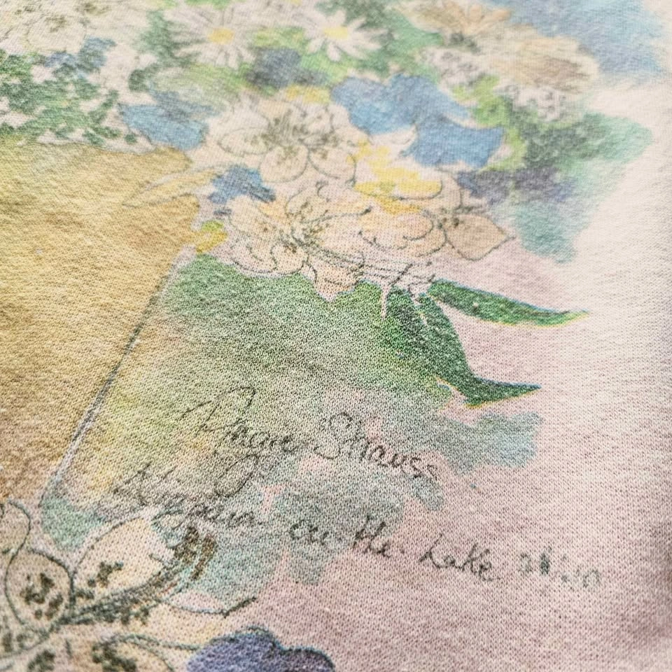 Vintage XXL Floral Art Print Sweatshirt Angie Strauss Niagara-on - photo 4