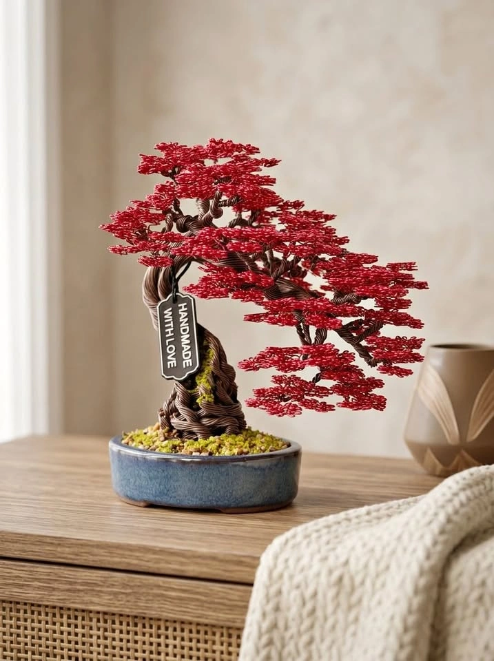 Aluminum Magenta Bonsai Tree (Hand Made)