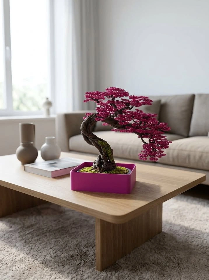 Aluminum Magenta Bonsai Tree (Hand Made) - photo 4
