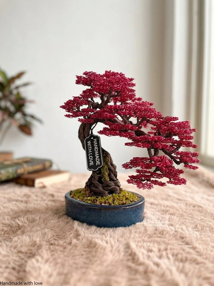 Aluminum Magenta Bonsai Tree (Hand Made) - photo 5