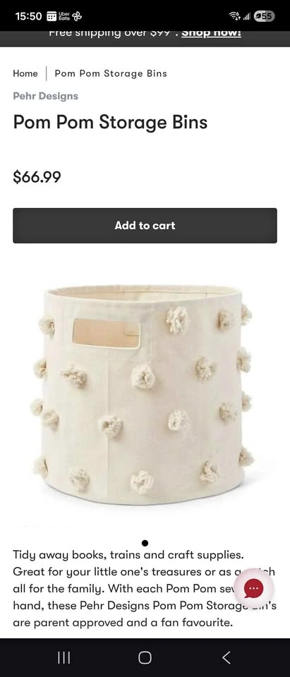 Storage Pom Pom bin by Pehr