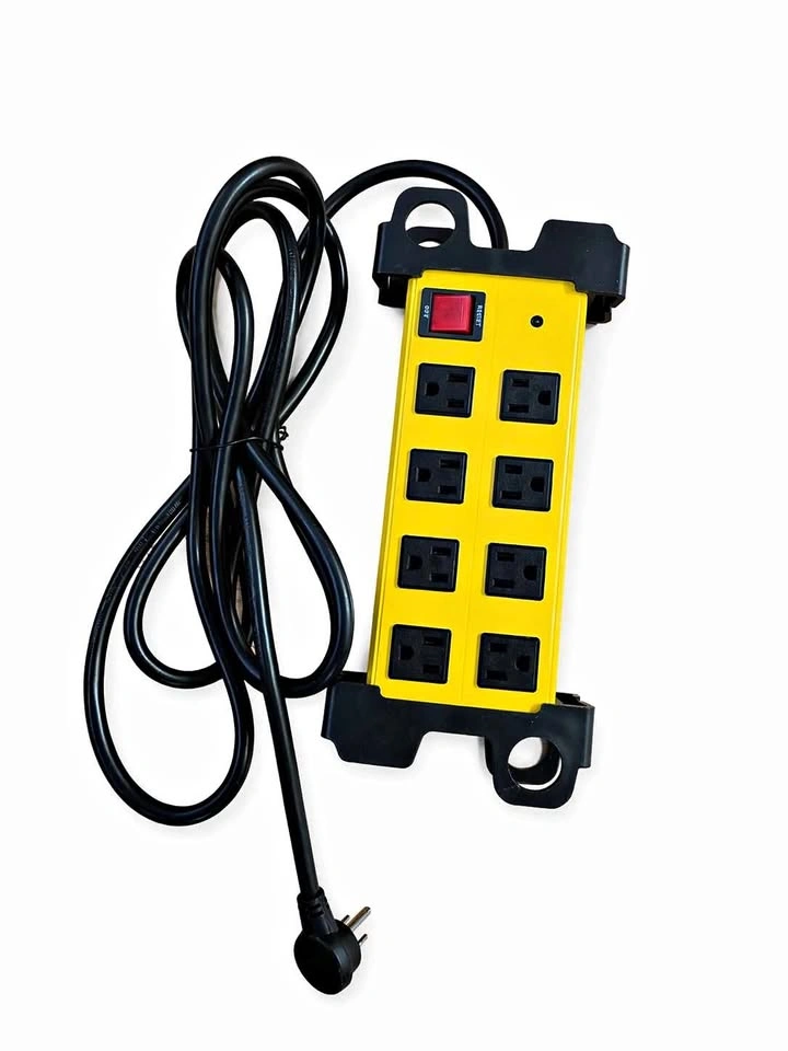 Heavy-Duty 8-Outlet Metal Power Strip / Surge Protector (15A/187