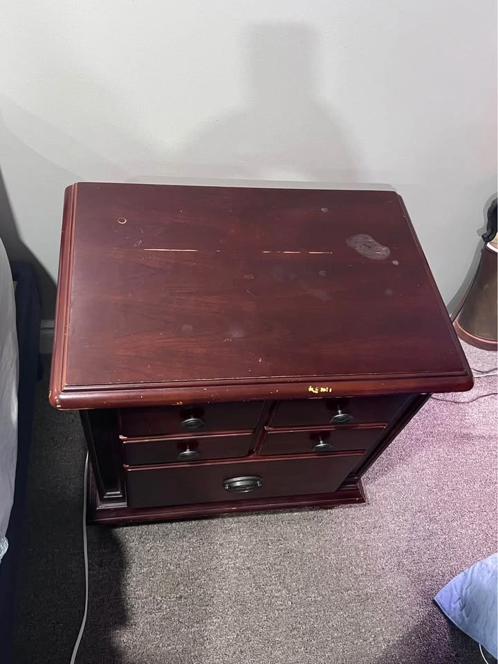 2 drawer European traditional cherry wood nightstands - photo 3