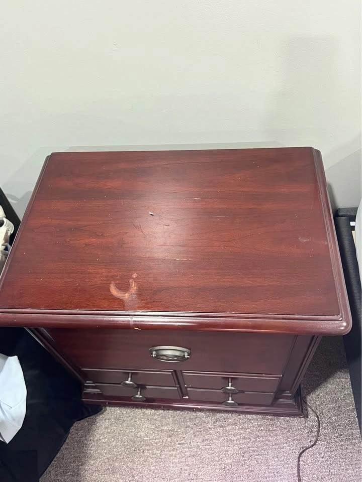 2 drawer European traditional cherry wood nightstands - photo 5
